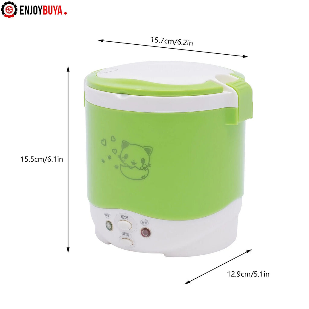 Mini Electric Rice Cooker 1L for Camping Travel with Measuring Cup and Spoon S667536