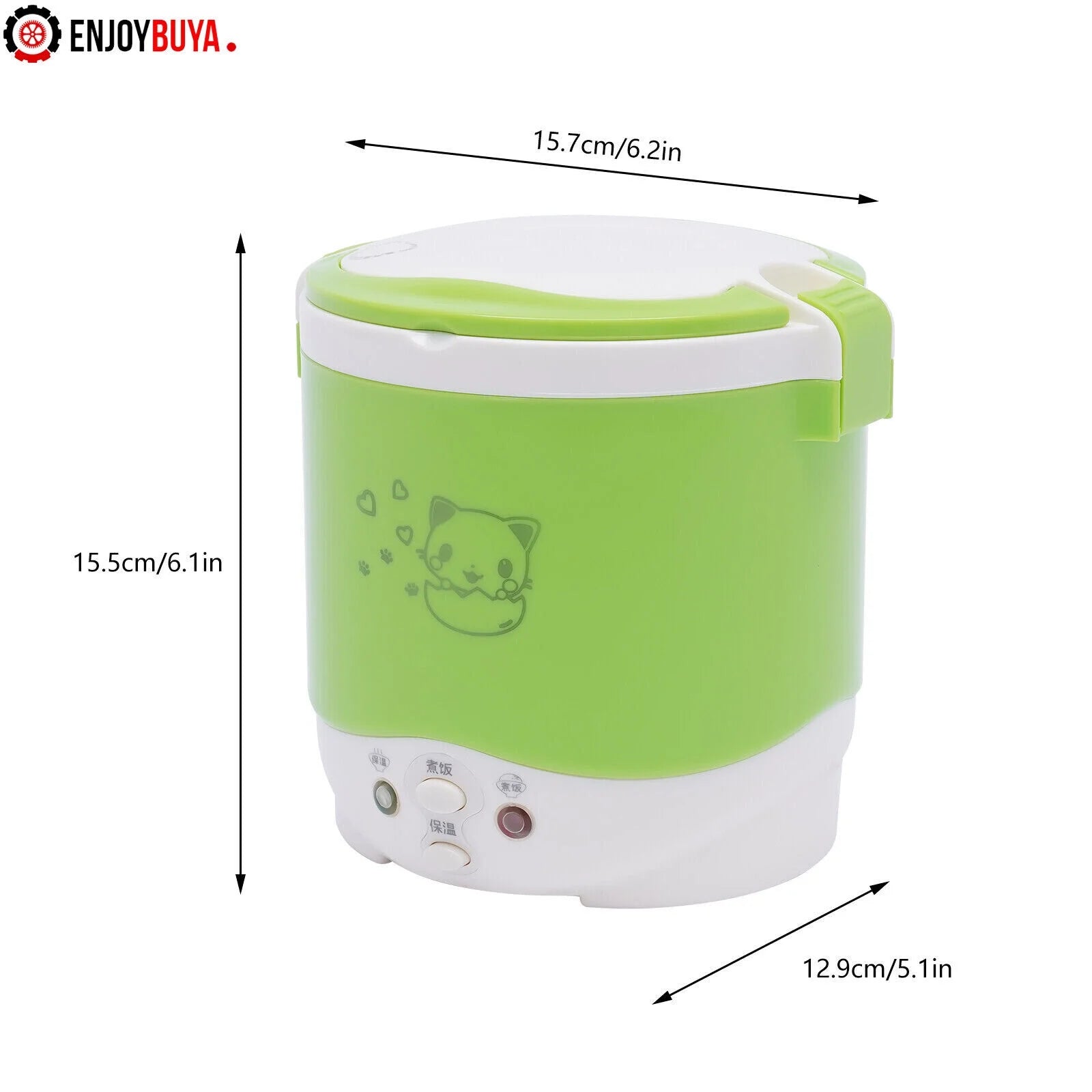 Mini Electric Rice Cooker 1L for Camping Travel with Measuring Cup and Spoon S667536