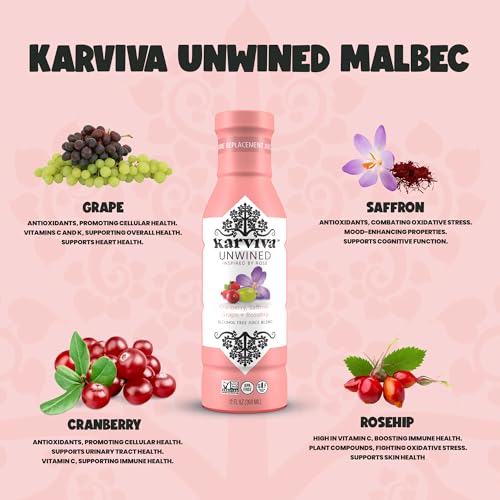 Non Alcoholic Wine, Organic All Natural Pack of 4, Gluten Free Wine Alternative with Herbs and Antioxidants R311
