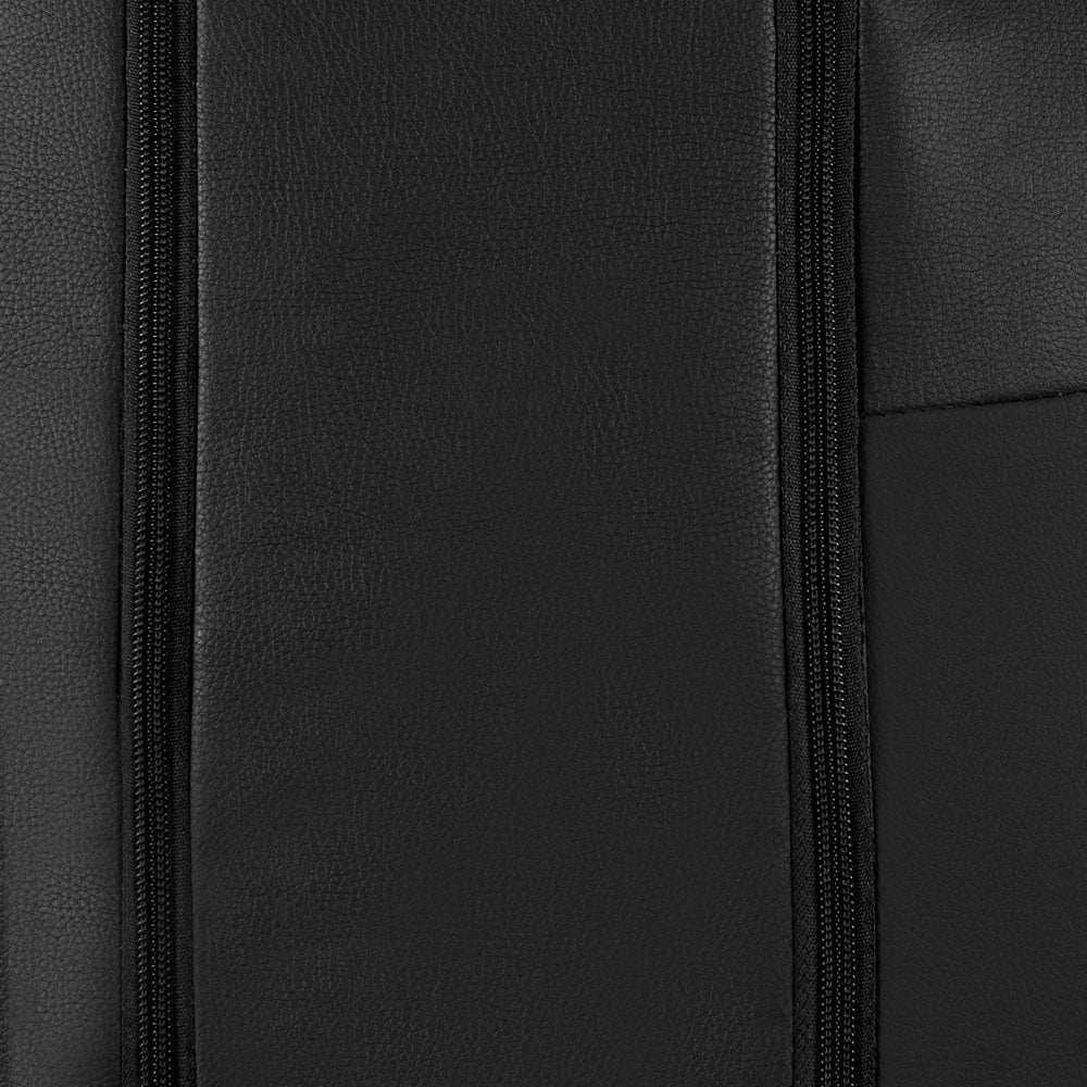 Black Faux Leather Car Seat Covers Full Set Front Rear Bench Y46449