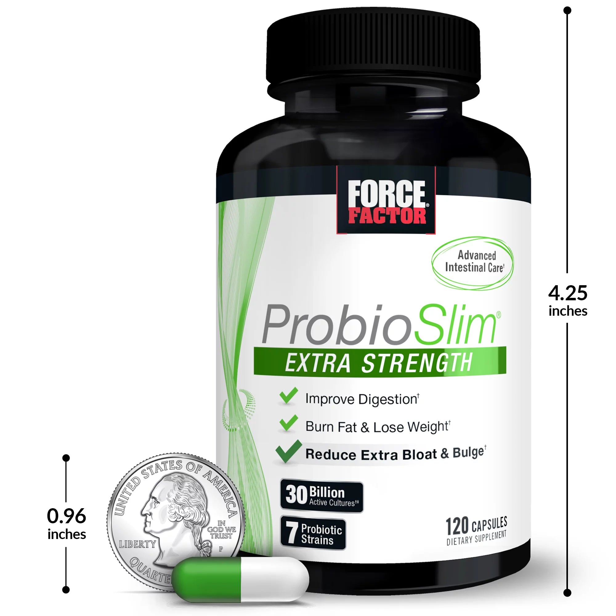 Probiotic Supplement, 30 Billion CFUs, 120 Capsules X85980