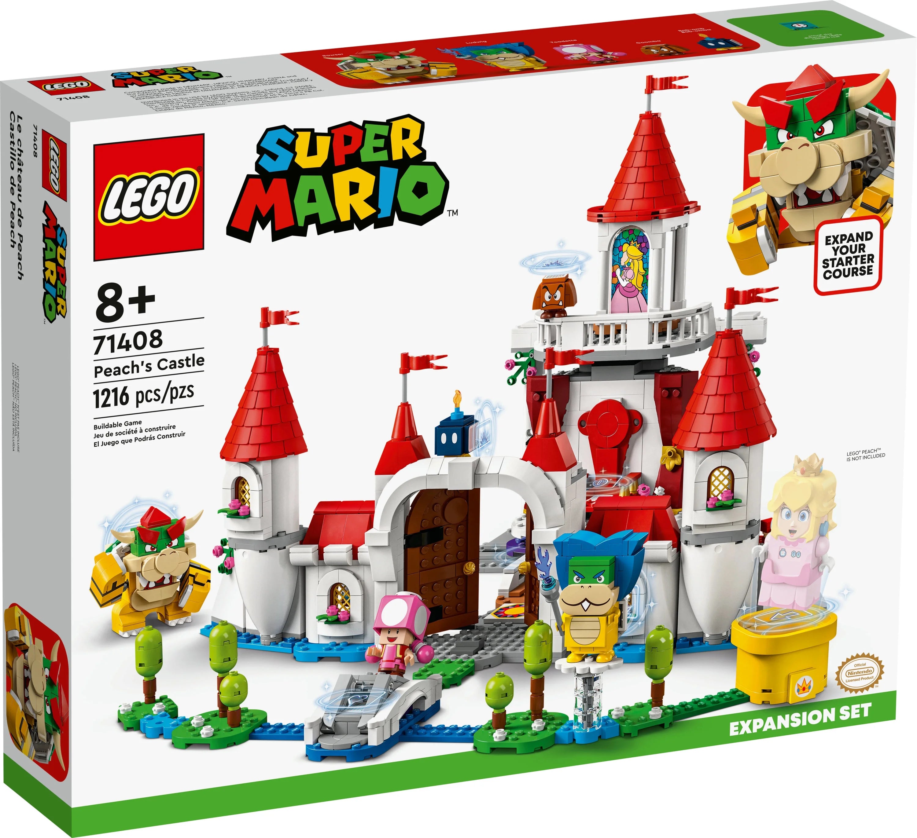 Peach’s Castle Expansion Set, Buildable Game Toy for Kids Aged 8 Plus D8566