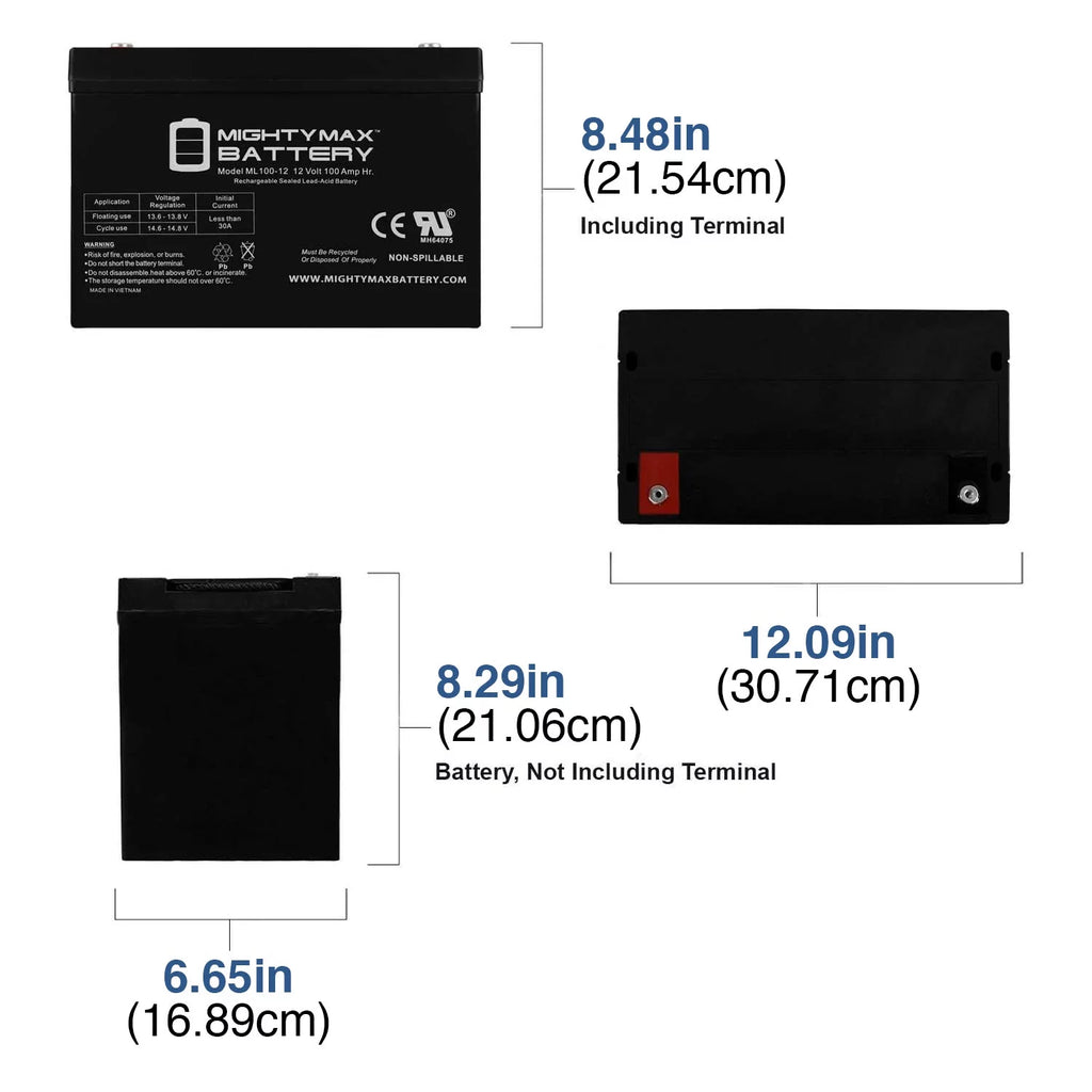 12V 100AH Deep Cycle VRLA Battery for Solar Wind U373