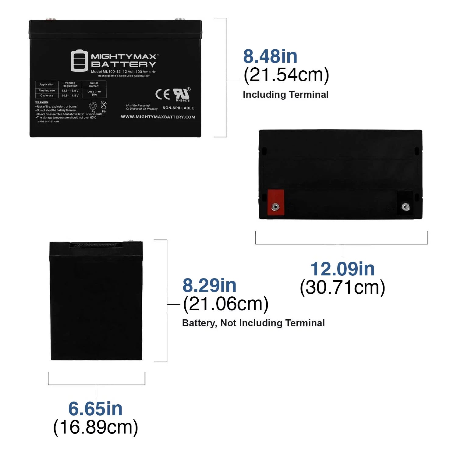 12V 100AH Deep Cycle VRLA Battery for Solar Wind U373