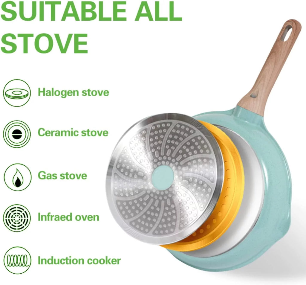 Nonstick Cookware Set 12-Piece with Granite Coating N31883