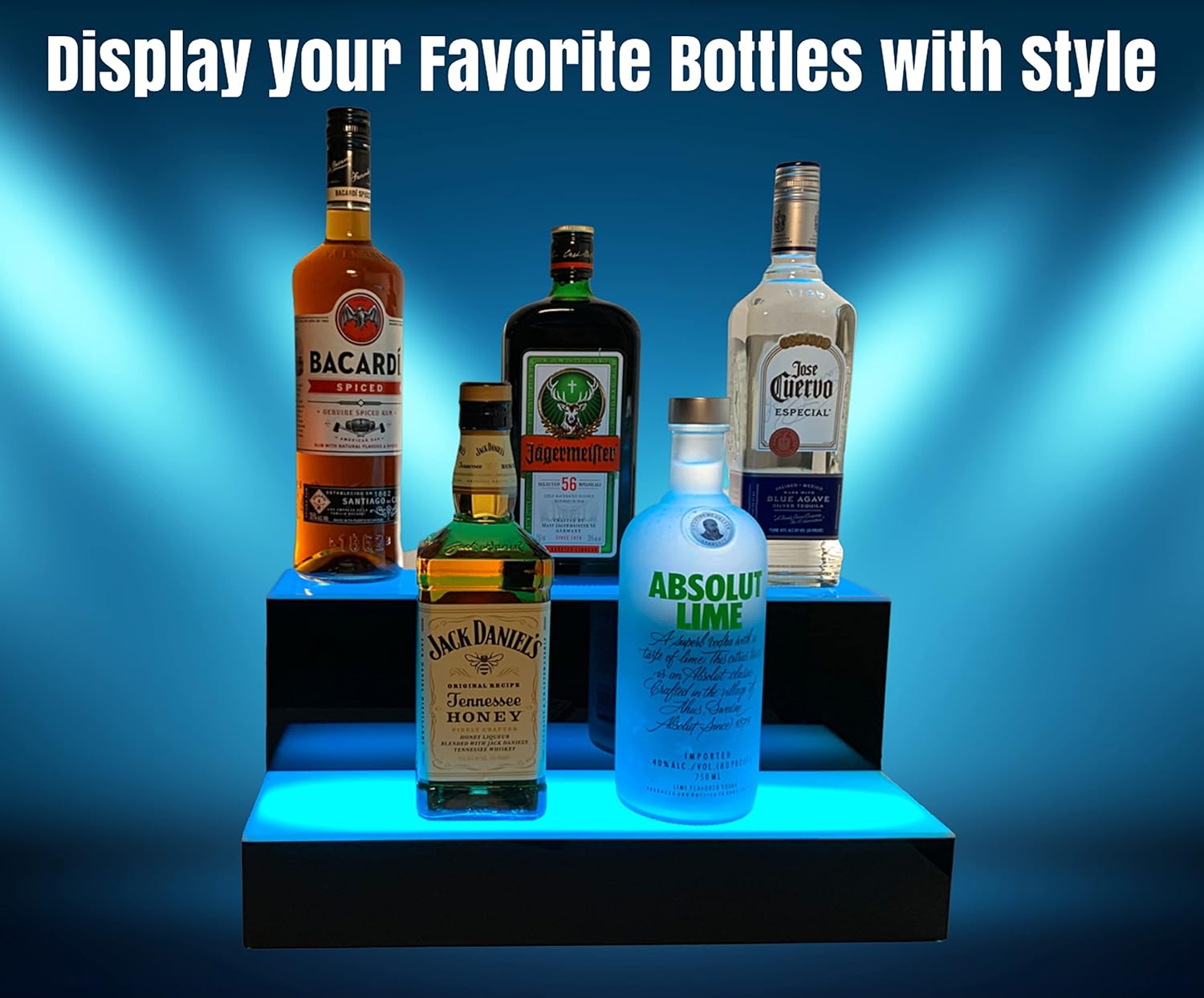 LED Bottle Display Shelf with Multicolor Light W37922