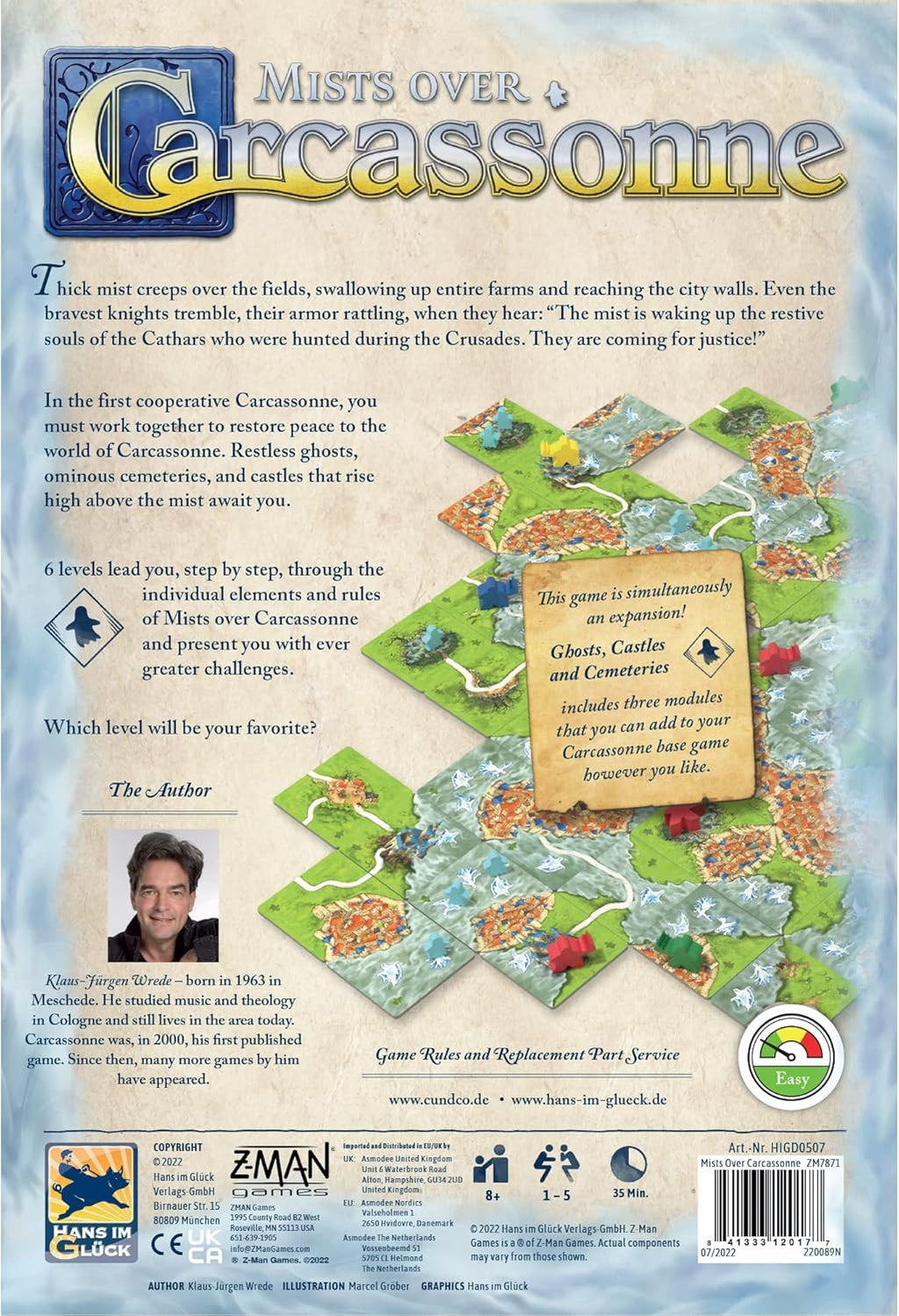 Mists Over Carcassonne Board Game | Territory Building Strategy Game | Cooperative Family Game for Kids and Adults | Ages 8+ | 2-6 Players | Average Playtime 45 Minutes P85872