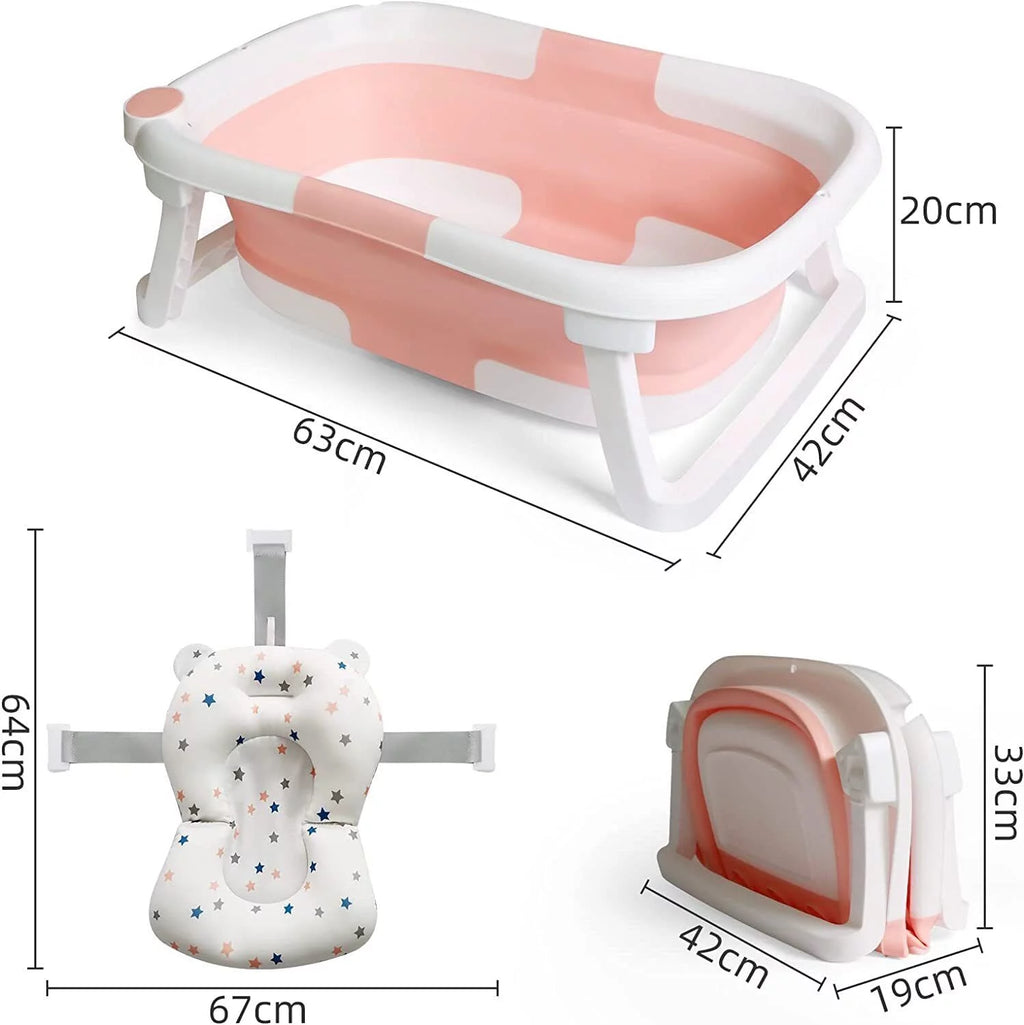 Foldable Newborn Baby Bathtub with Pillow and Temperature Sensor X22087