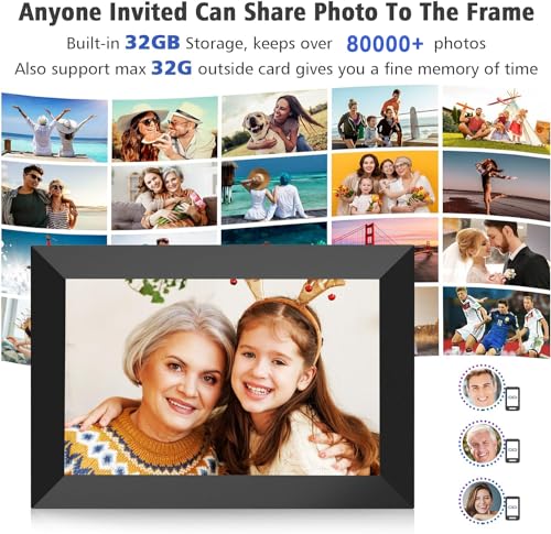 10.1 Inch WiFi Digital Picture Frame with Touch Screen, 32GB Memory, Black C40615