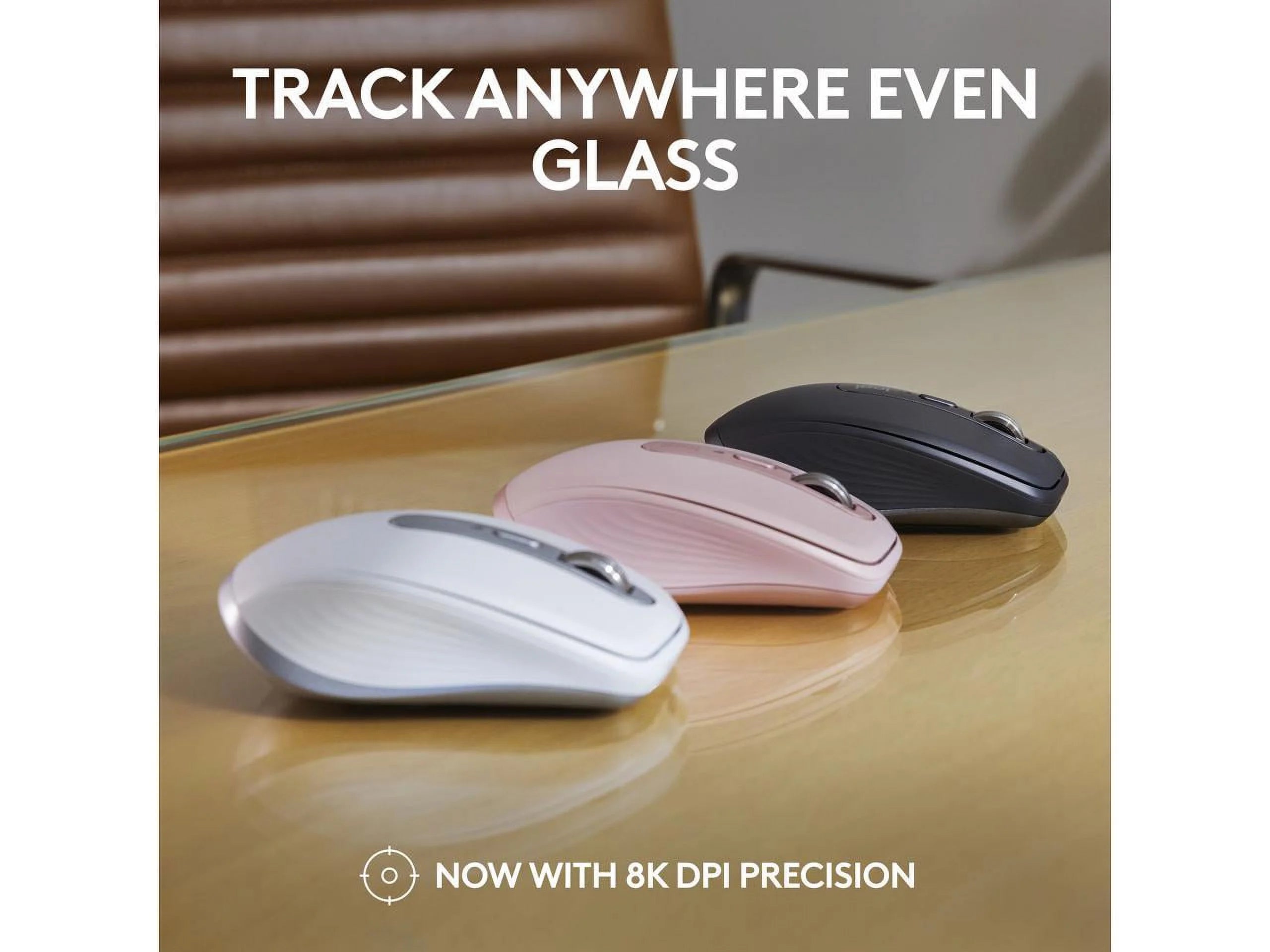 Compact Wireless Mouse, 8K DPI, Quiet Clicks, Bluetooth, USB C Q441411