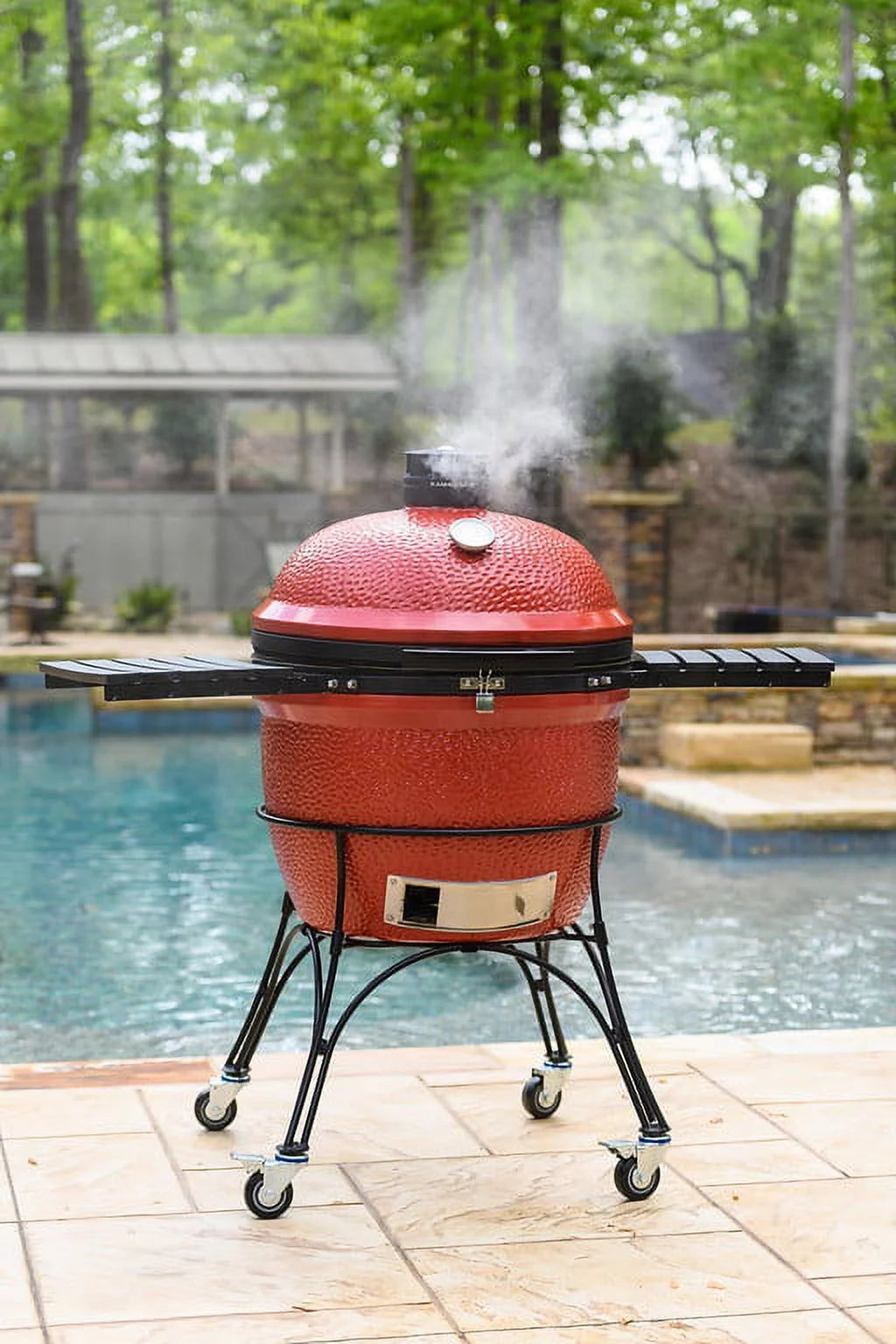 24 in. Charcoal Grill with Cart and Side Shelves A9754