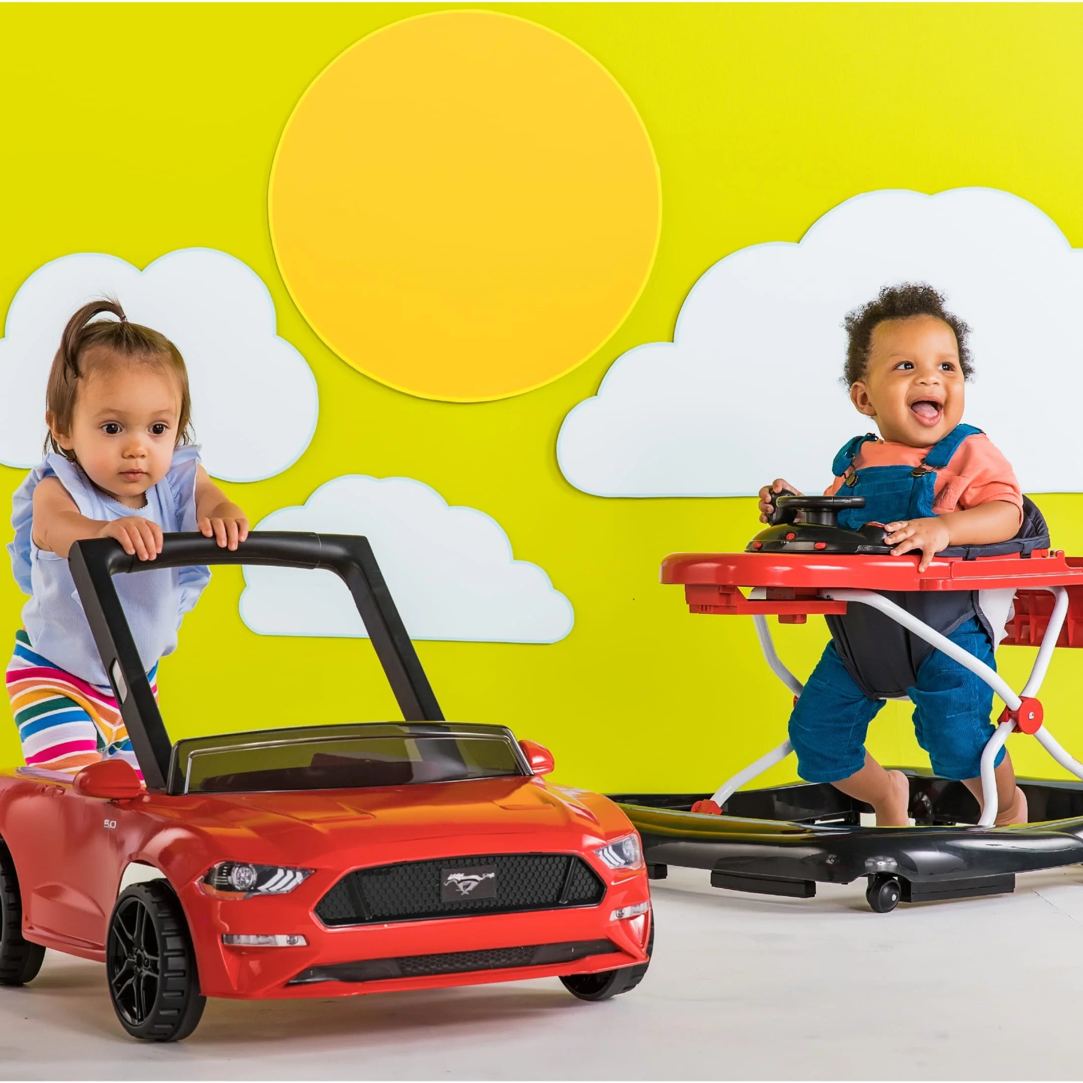 4-in-1 Adjustable Baby Walker with Removable Steering Wheel R395