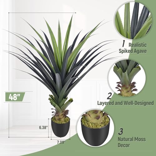 Artificial Spiked Agave Plant 3ft UV Resistant Indoor Outdoor Decor F58840