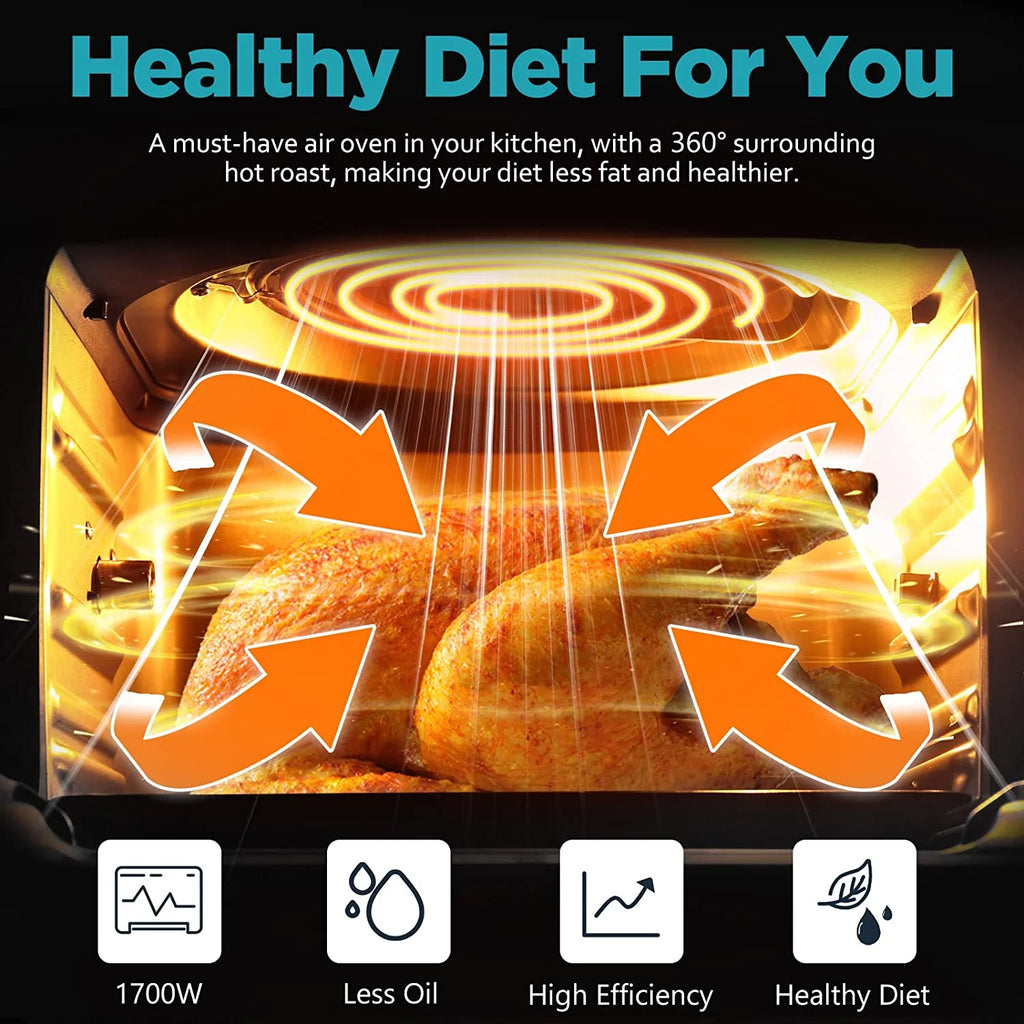 Air Fryer 12 QT 1700W Large Capacity with 10 Presets and LCD Touch Screen B211