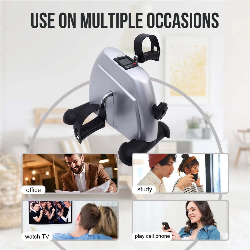 Under Desk Pedal Exerciser for Arm and Leg Workout with LCD Display C438