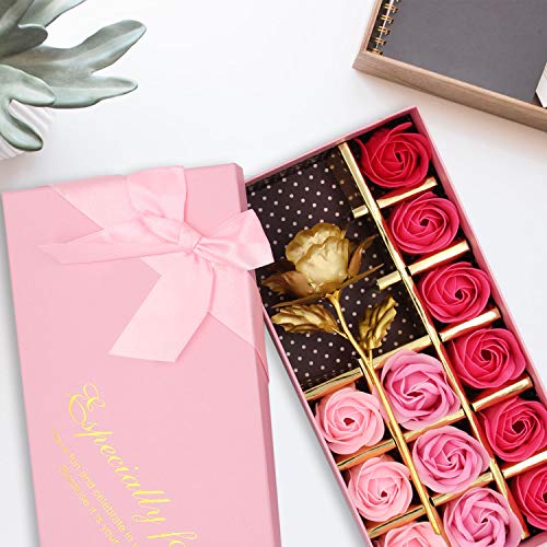 Floral Scented Rose Bath Soap Set with Plant Essential Oil, 18 Pcs Y95354