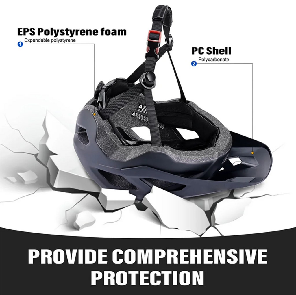 Mountain Bike Helmet with Extended Visor for Adults, Adjustable 55-61cm X674