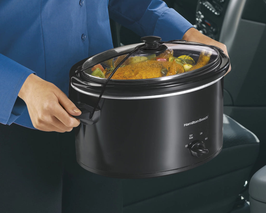 Portable Slow Cooker, 5 Quart, Removable Crock, Black F481