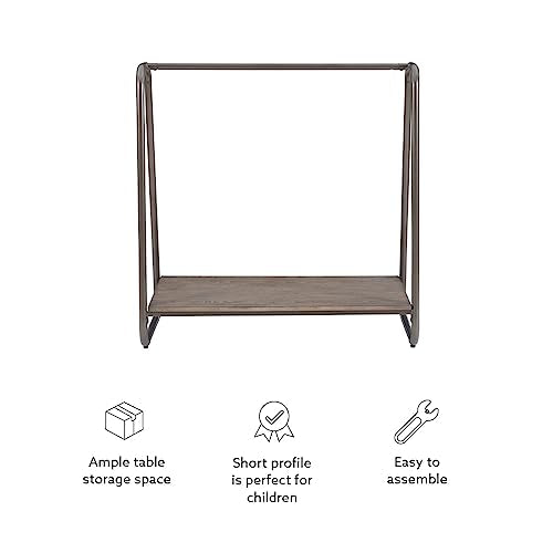 Modern Clothing Rack with Wooden Shelf L200