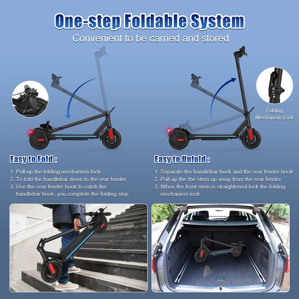Foldable Electric Scooter for Adults, 10" Tires, 20 mph, 20 Mile Range G946