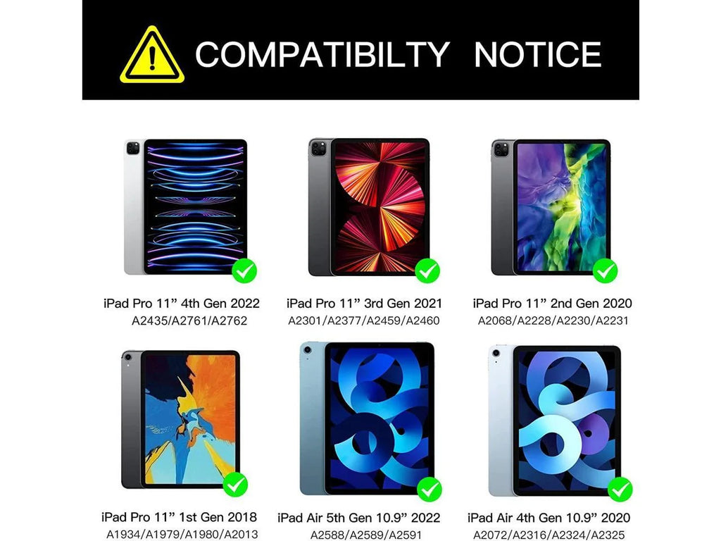 Magnetic Keyboard Case for iPad Pro 11 inch and iPad Air 10.9, with Pencil Holder, Backlit, Trackpad H1513