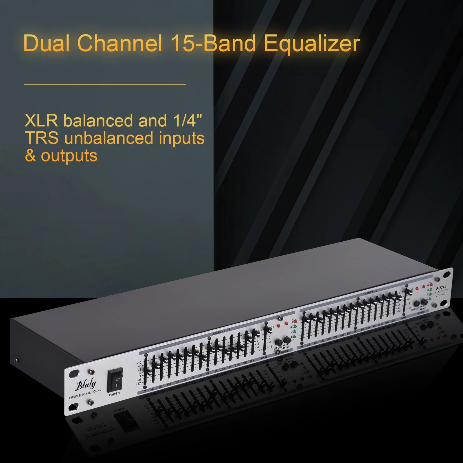 Dual Channel 15-Band Graphic Equalizer, 1U Rack Mount J604