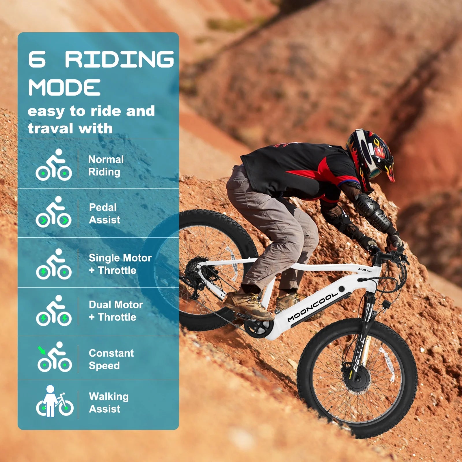 Electric Bike for Adults, 1000W Dual Motor, 48V 15AH, 26" Fat Tire, 7-Speed B11772
