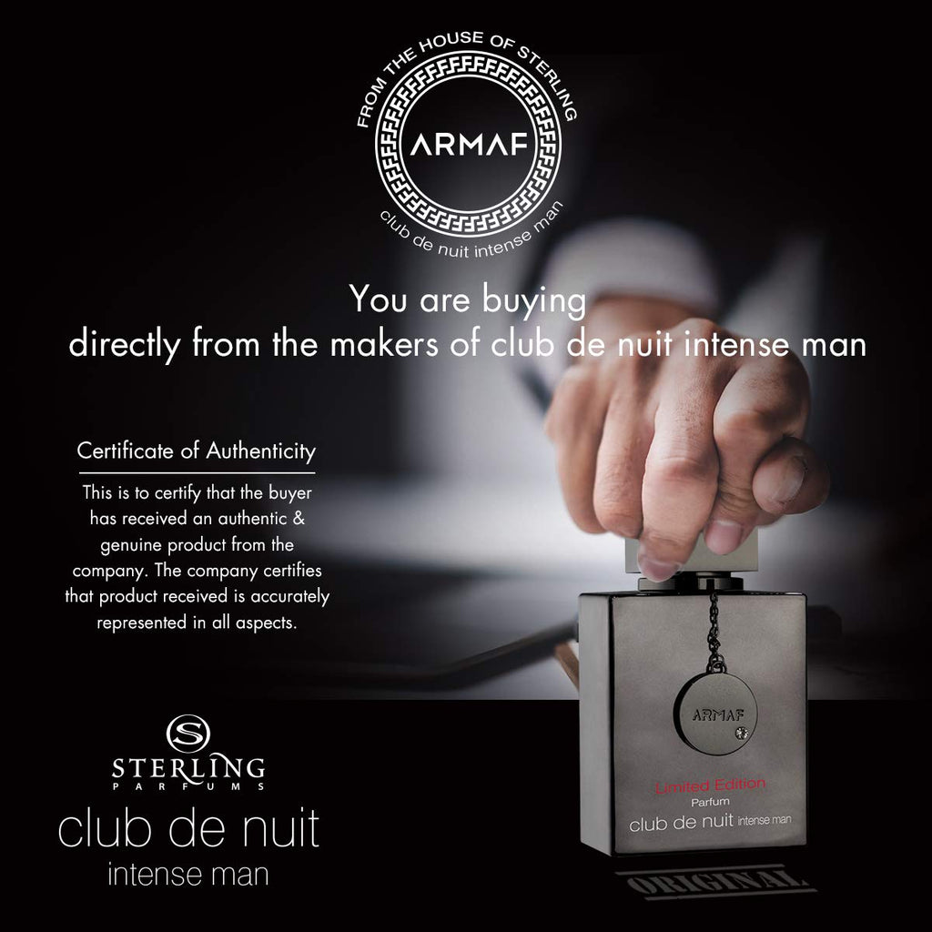 Club De Nuit Intense Men Pure Parfum, Woody Spicy, 3.6 Fl Oz Z64409