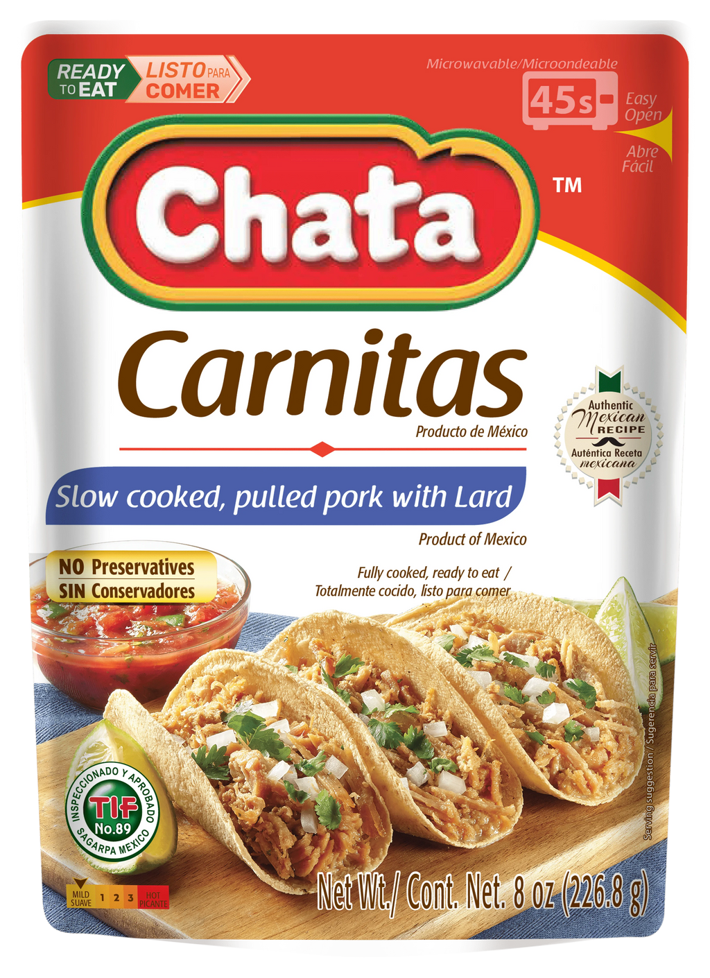 Pork Carnitas Pouch, 8 oz, Pack of 6 N78212