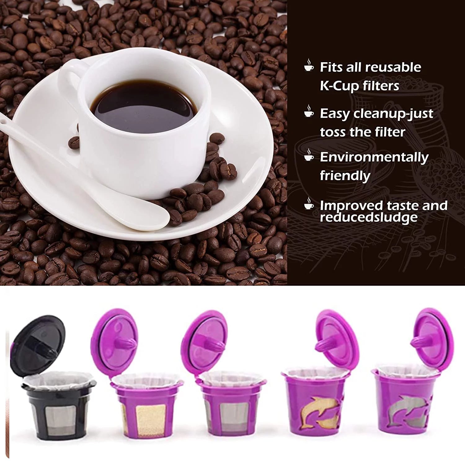Disposable Paper Coffee Filters for Single Cup Brewer (500) I5029