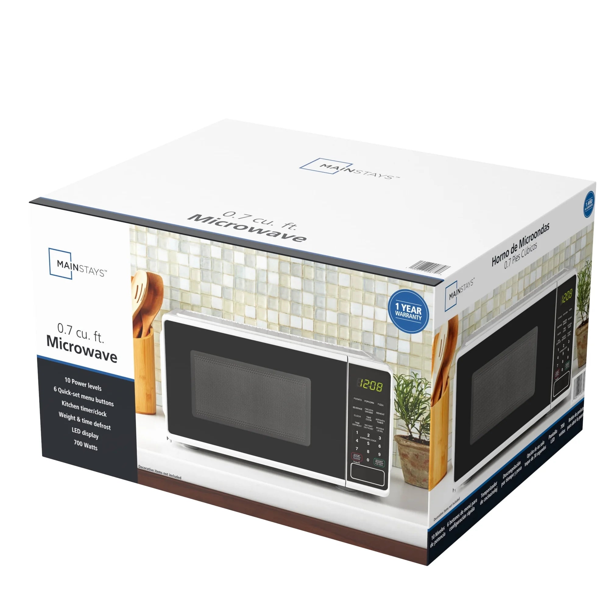 Countertop Microwave Oven 0.7 Cu Ft 700 Watts White U8362