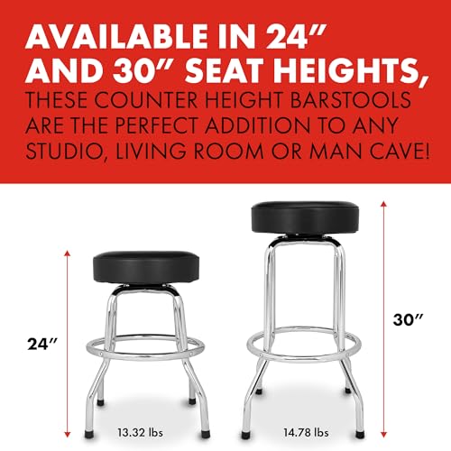 Swivel Barstool, Black, 24 Inch U392445