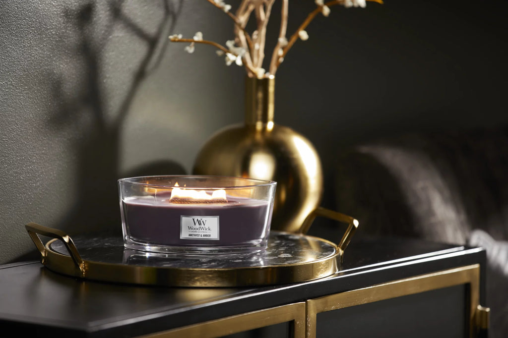 Amethyst & Amber Ellipse Candle E489