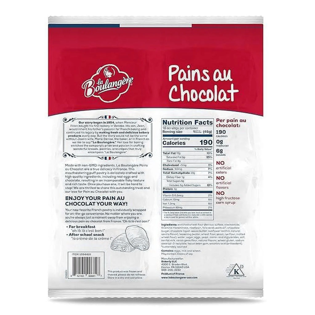 Chocolate Croissants, Individually Wrapped, 16-Count (Pack of 2) B50195