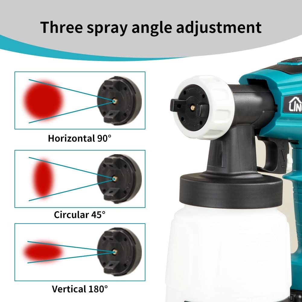 Cordless Paint Sprayer for 18V Battery, 3 Spray Patterns, HVLP Spray Gun for Home Use Q959