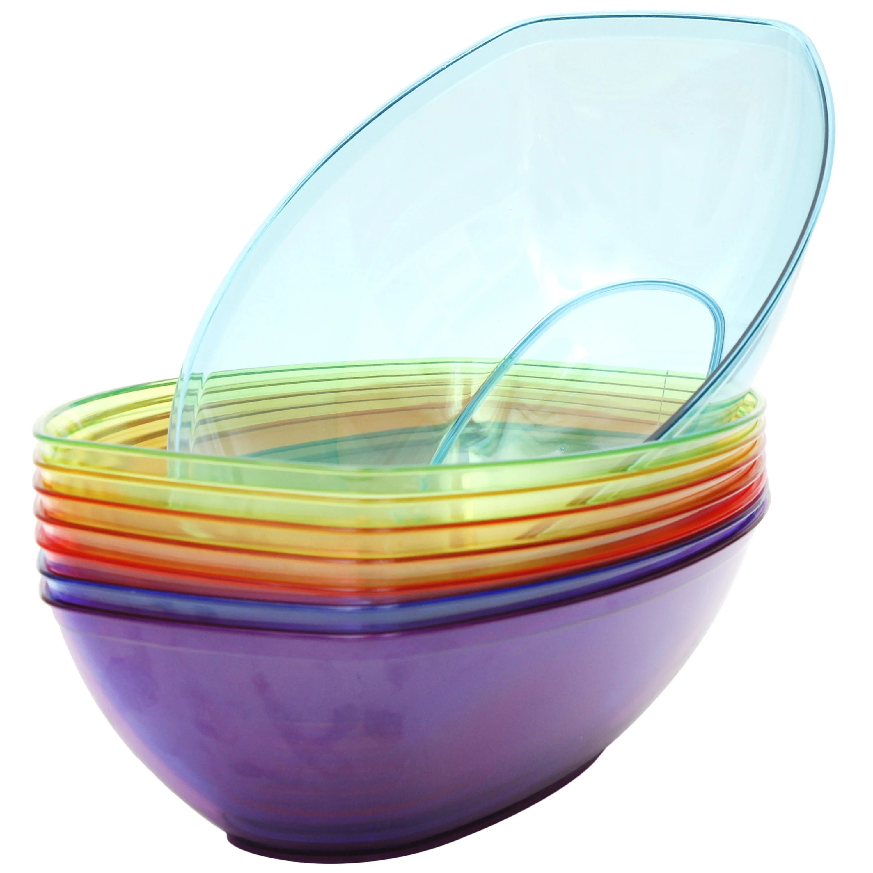 80 Ounce Plastic Mixing and Serving Bowls, Set of 8, Rainbow G5536
