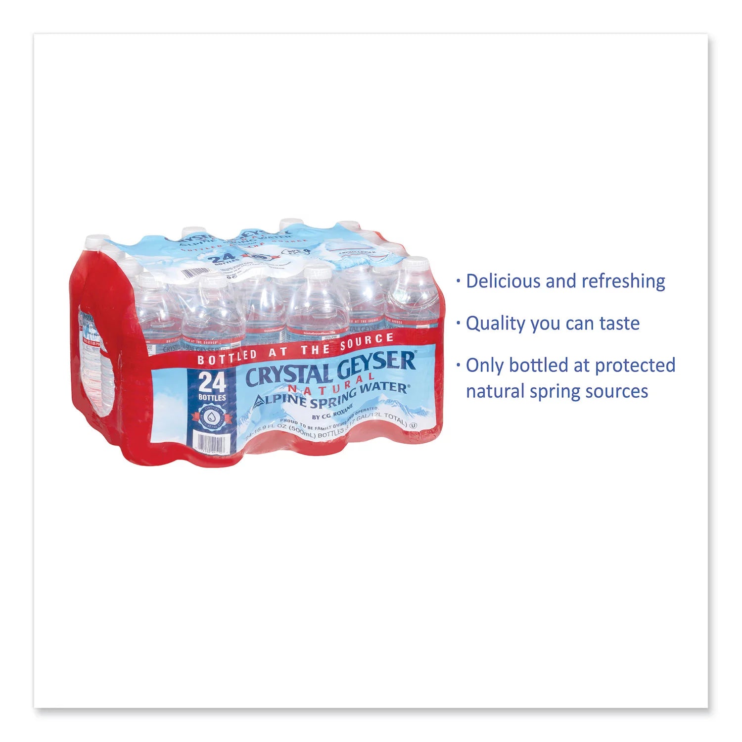 Crystal Geyser Alpine Spring Water, 16.9 oz, 24 Pack U5376