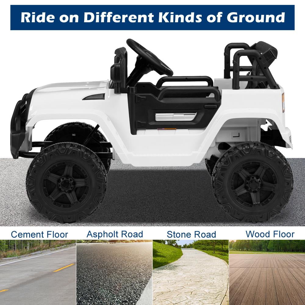 12V Battery Electric Ride On Truck Toy for Kids with Wheels Suspension, Seat Belts, LED Lights and Horns F3553