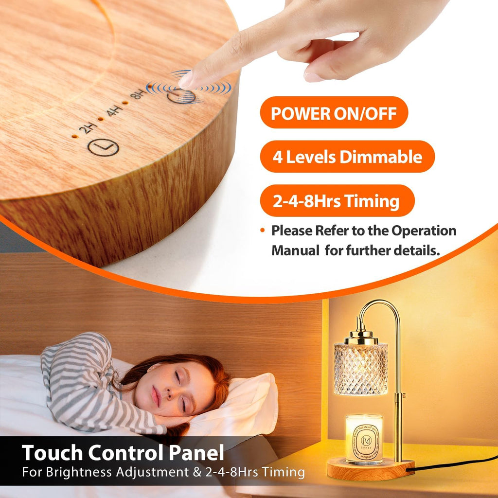 Candle Warmer Lamp with Remote Control, 4-Level Dimming, Height Adjustable C468