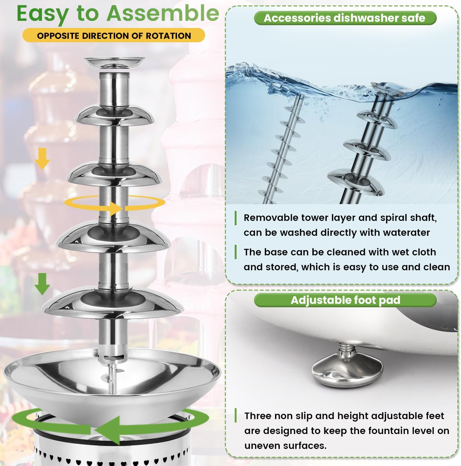 Chocolate Fountain Machine 5 Tier Stainless Steel J26133
