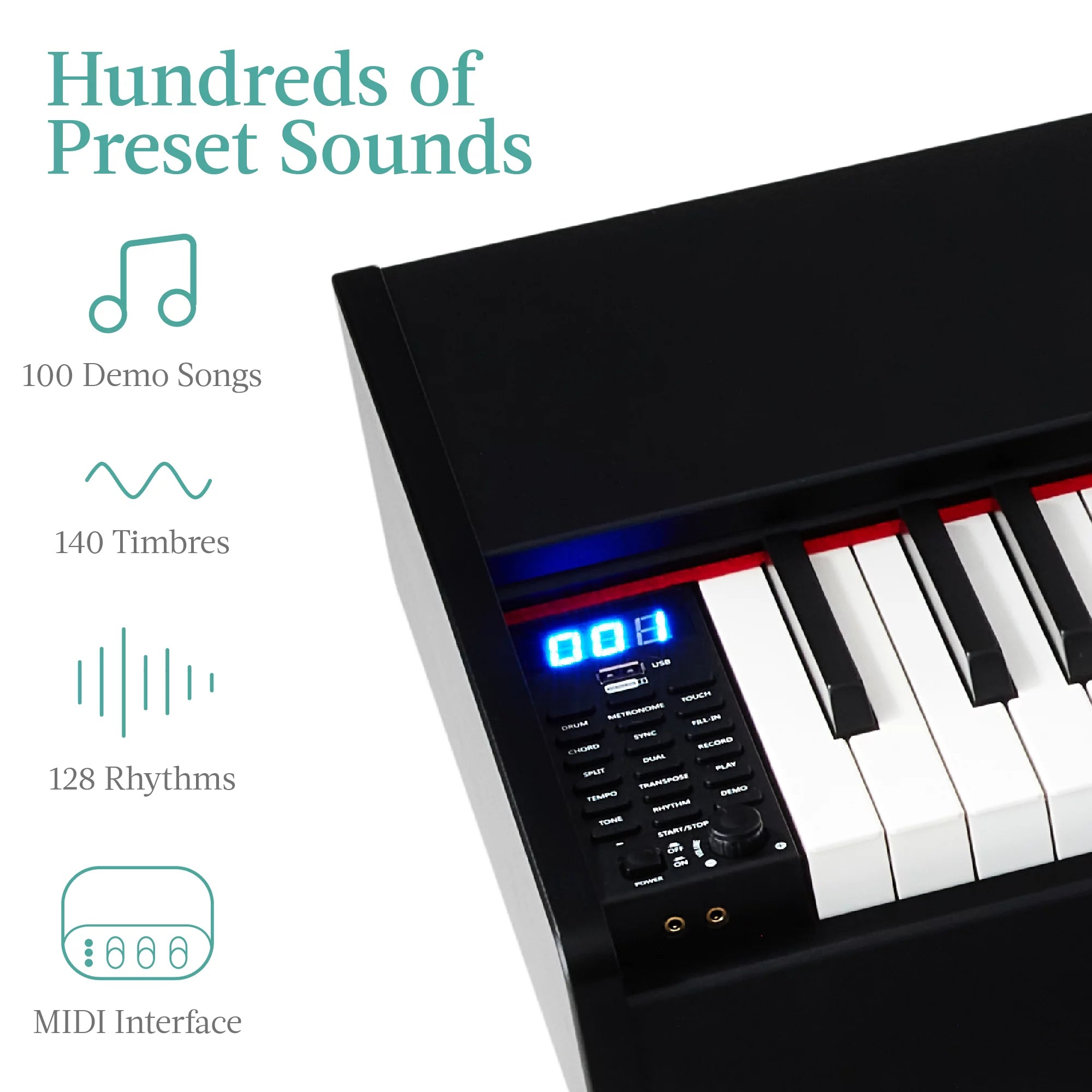 88-Key Weighted Full Size Digital Piano Set with Stand, Pedals, Stool, Cover O355