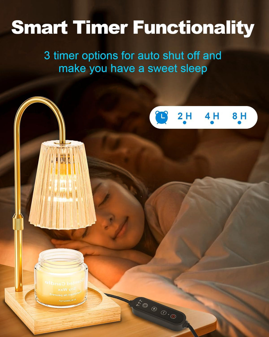 Candle Warmer Lamp with Timer, Dimmable and Adjustable Height T388245