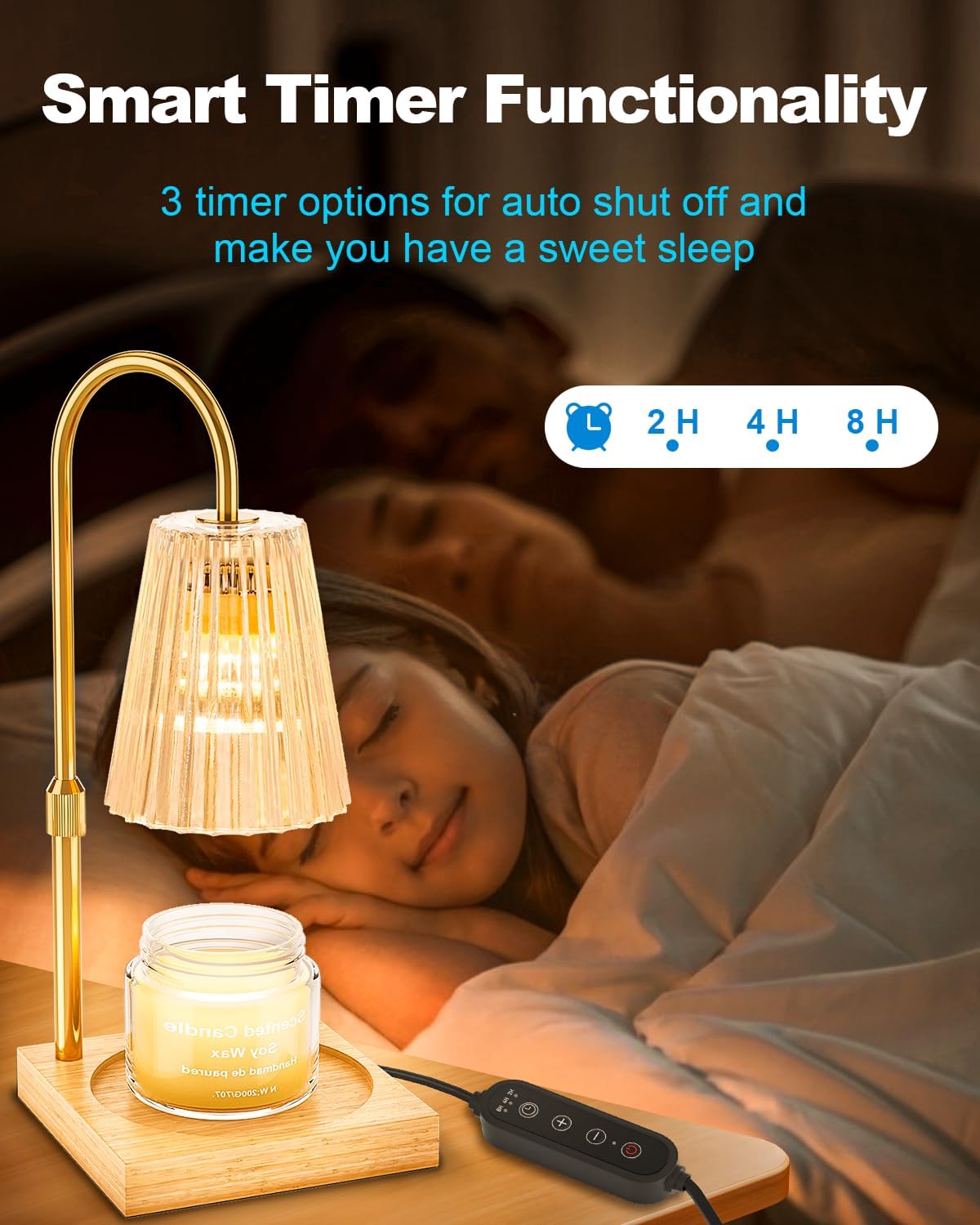 Candle Warmer Lamp with Timer, Dimmable and Adjustable Height T388245
