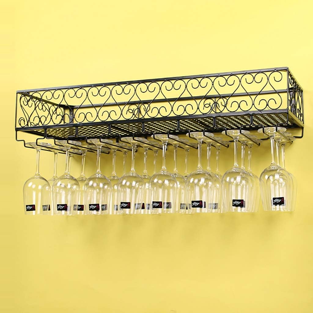 Wall-mounted Metal Wine Rack with Glass Holder W67652
