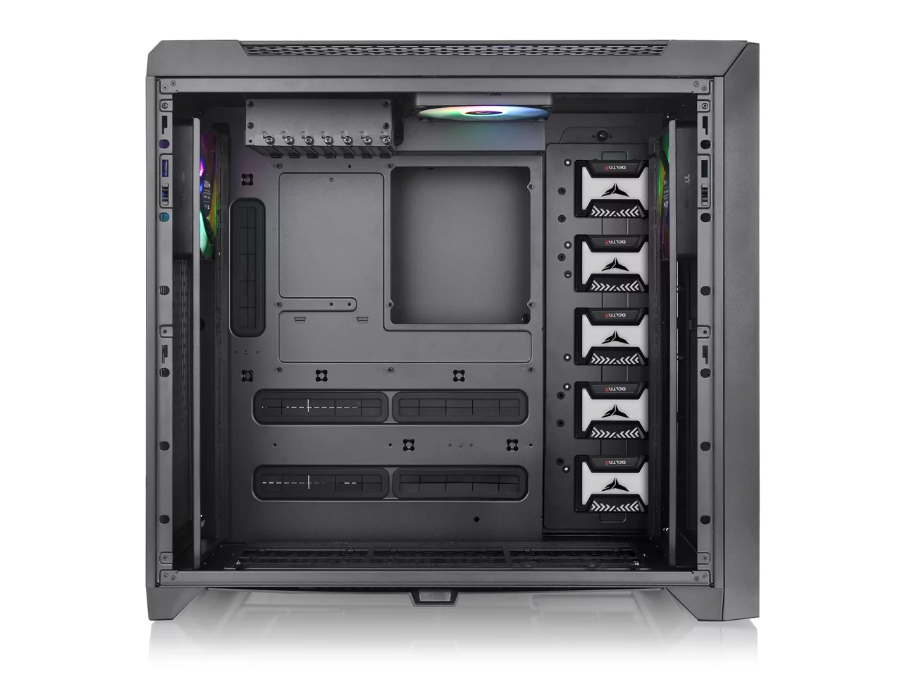 E-ATX Full Tower PC Case with Tempered Glass Panels and 3x140mm ARGB Fans O8162