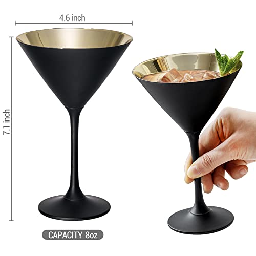 8 Ounce Copper Tone Martini Glasses, Set of 2 O84939