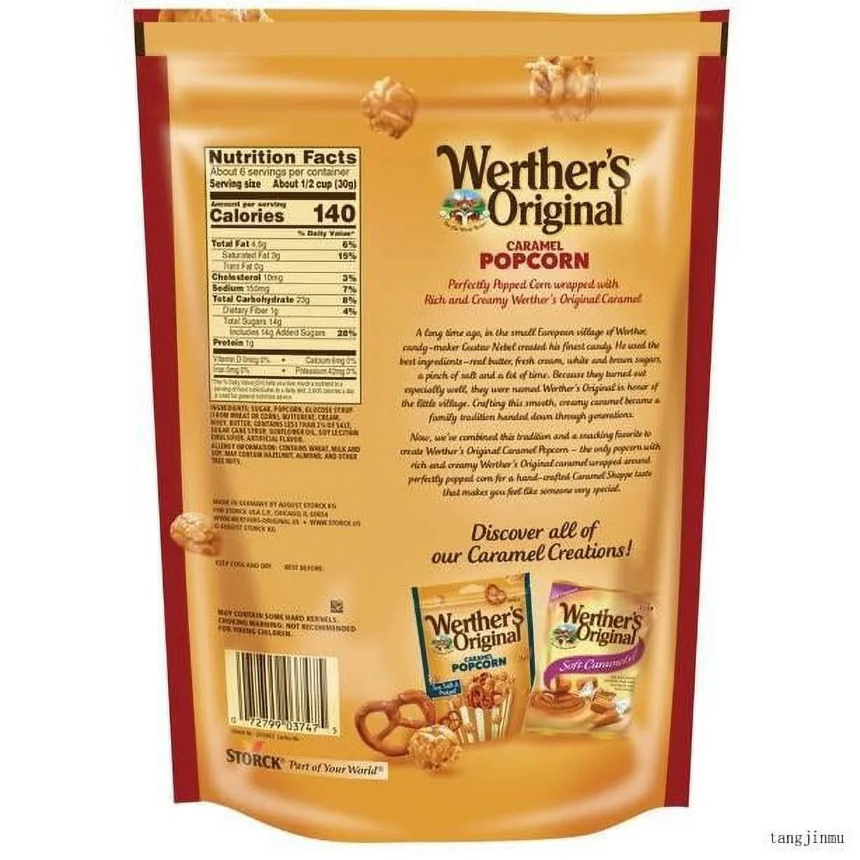 Caramel Popcorn 5.29 Oz Bag, Pack of 3 O964