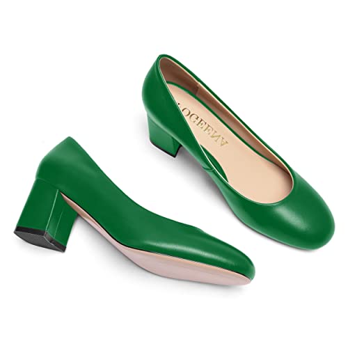 Women's Casual Leather Slip On Low Heel Pumps I320550