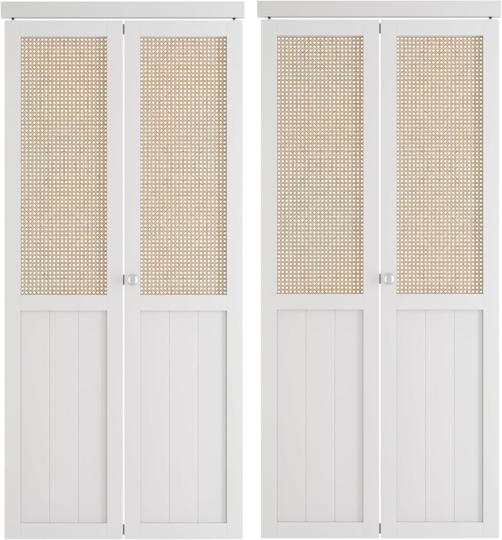 Bi-fold Doors for 72"x80" Opening, White Folding Door with Hardware O992213