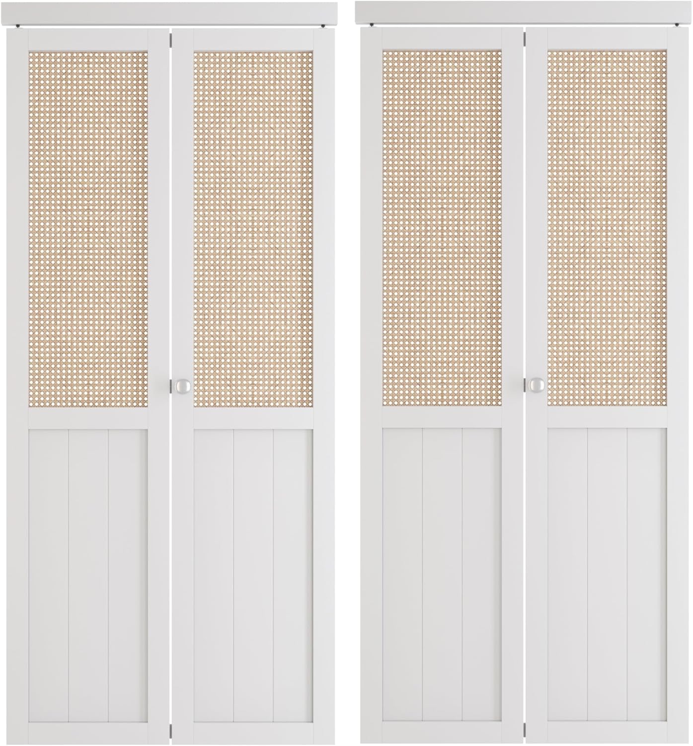Bi-fold Doors for 72"x80" Opening, White Folding Door with Hardware O992213
